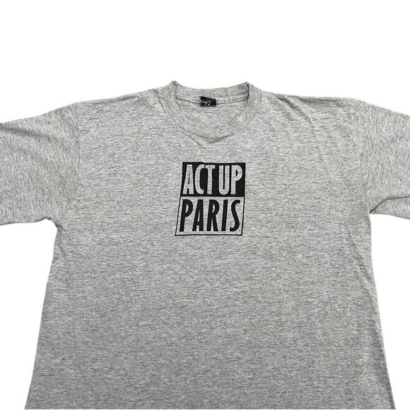 Act Up Paris Protest 90’s Vintage Rare T-shirt - Picture 2 of 5